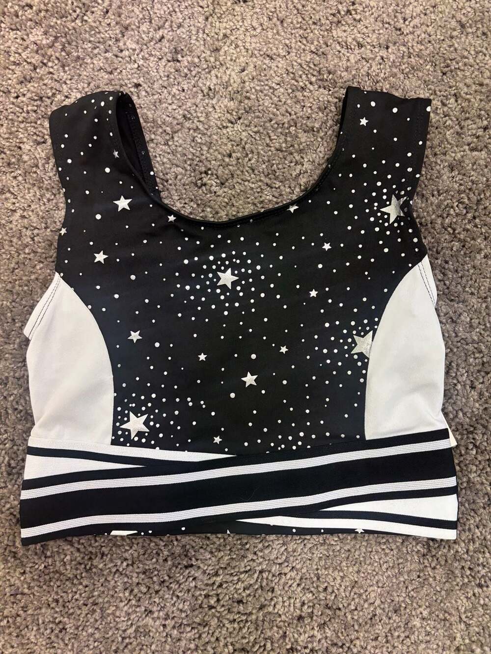 More Than Magic Girls' Black Star Print Athletic Sports Bra